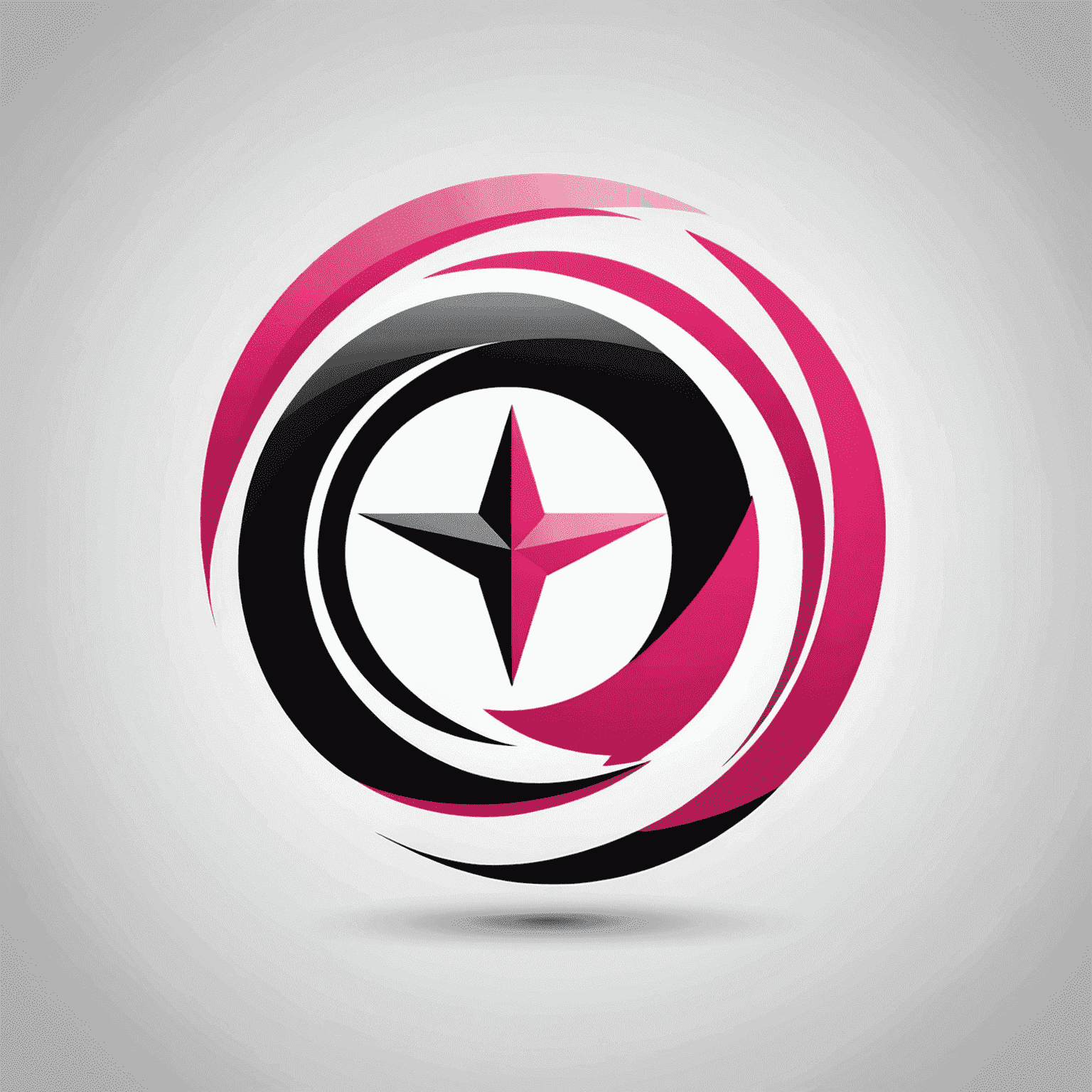 Company logo featuring a modern, abstract design in red, pink, black and white colors, symbolizing fast and reliable mobile and internet recharge services