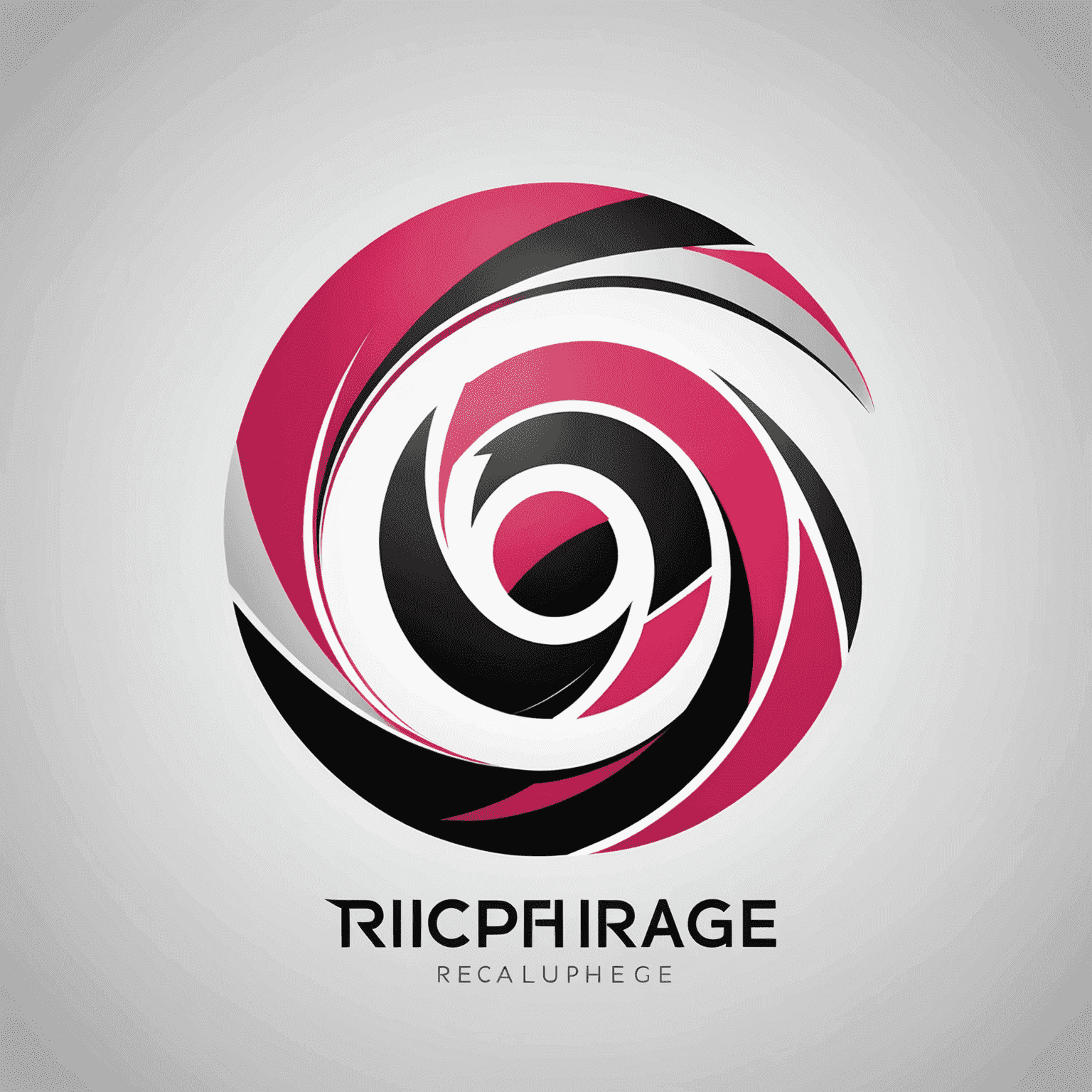 Company logo featuring a modern, abstract design in red, pink, black and white colors, symbolizing fast and reliable mobile and internet recharge services