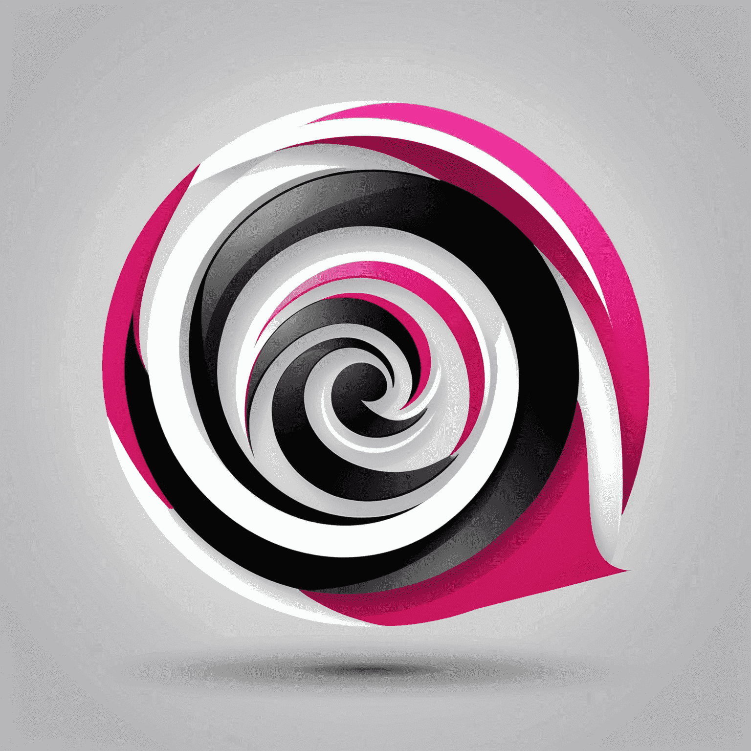 Company logo featuring a modern, abstract design in red, pink, black and white colors, symbolizing fast and reliable mobile and internet recharge services