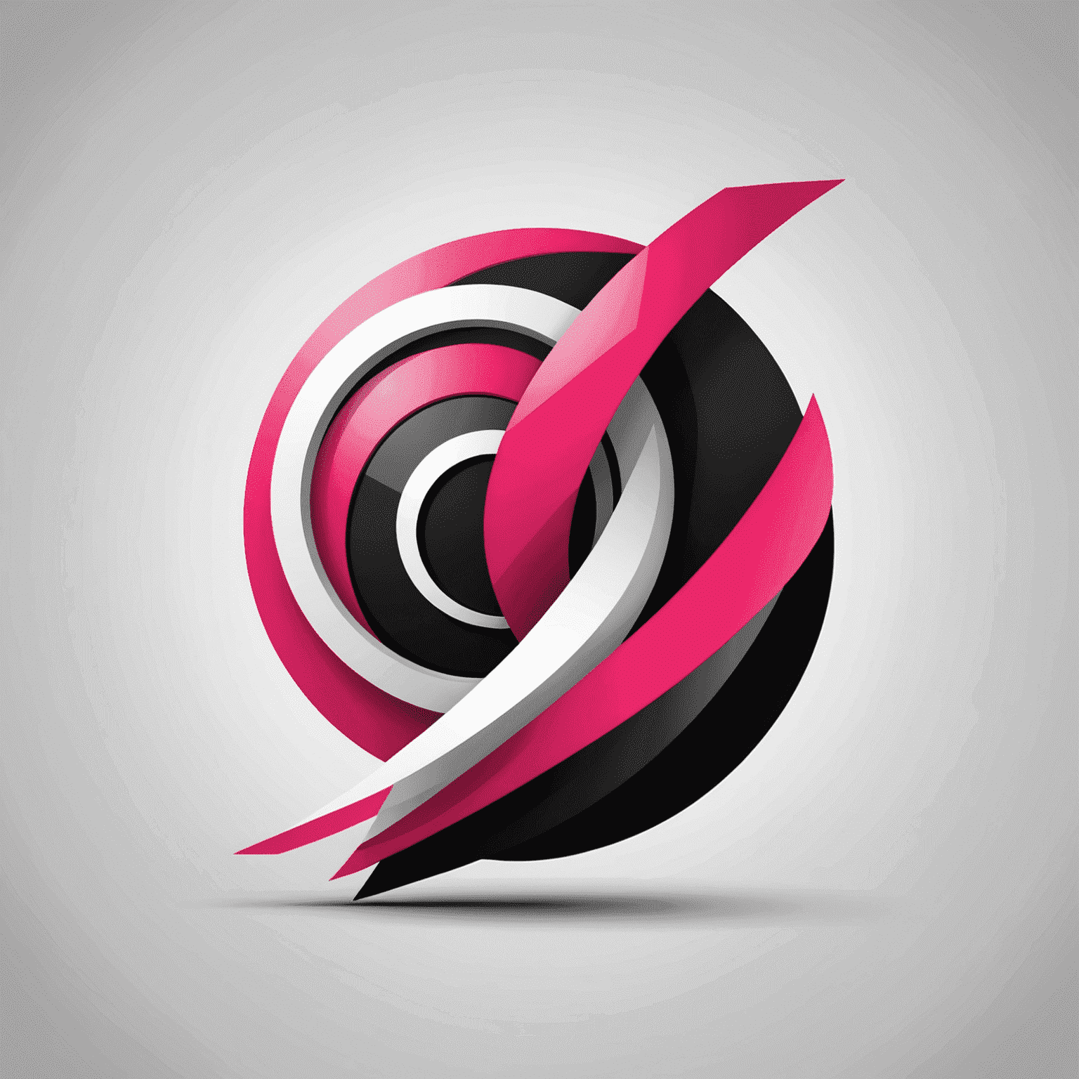 Company logo featuring a modern, abstract design in red, pink, black and white colors, symbolizing fast and reliable mobile and internet recharge services