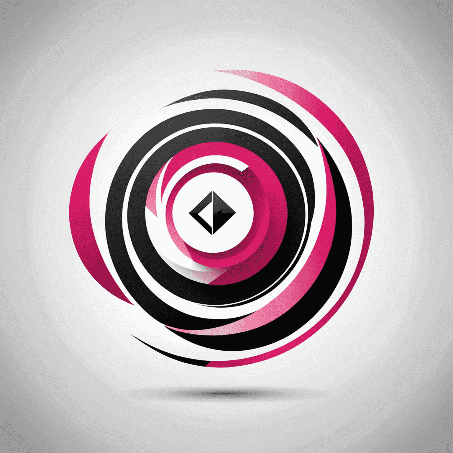 Company logo featuring a modern, abstract design in red, pink, black and white colors, symbolizing fast and reliable mobile and internet recharge services