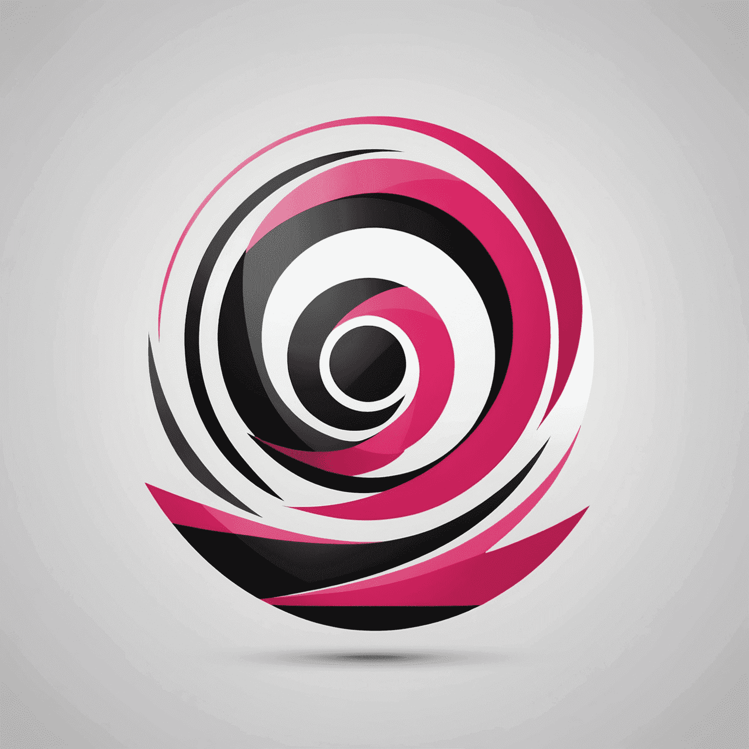 Company logo featuring a modern, abstract design in red, pink, black and white colors, symbolizing fast and reliable mobile and internet recharge services